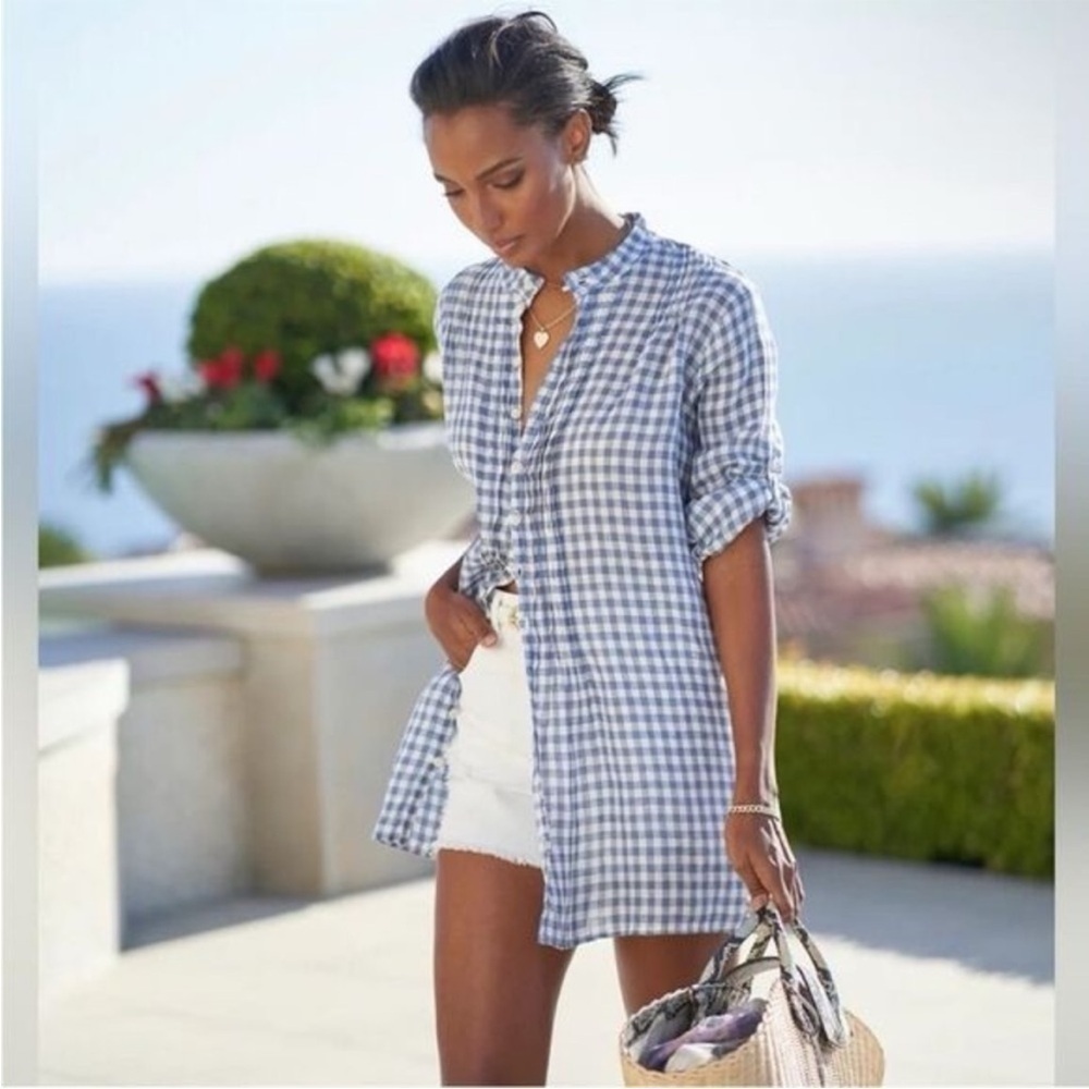 CP Shades Blue and White Checkered Blouse - Picture 2 of 10
